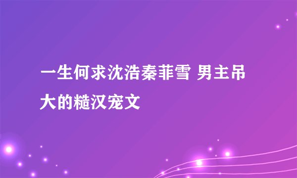 一生何求沈浩秦菲雪 男主吊大的糙汉宠文