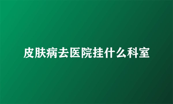 皮肤病去医院挂什么科室