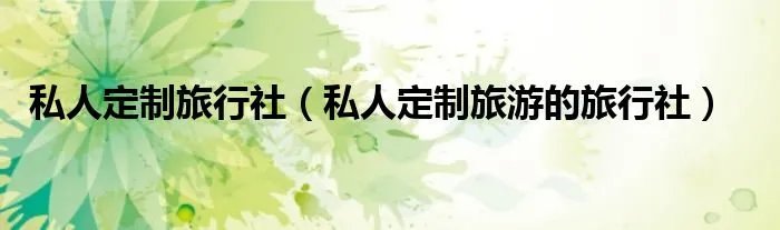 私人定制旅行社(私人定制旅游的旅行社)