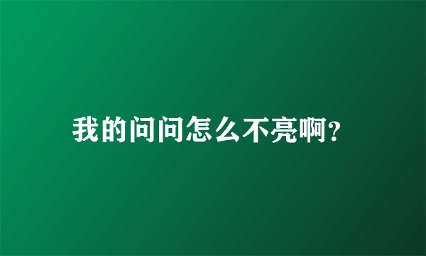 我的问问怎么不亮啊？