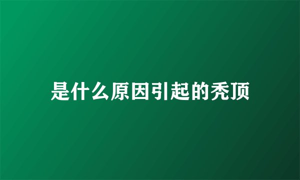 是什么原因引起的秃顶