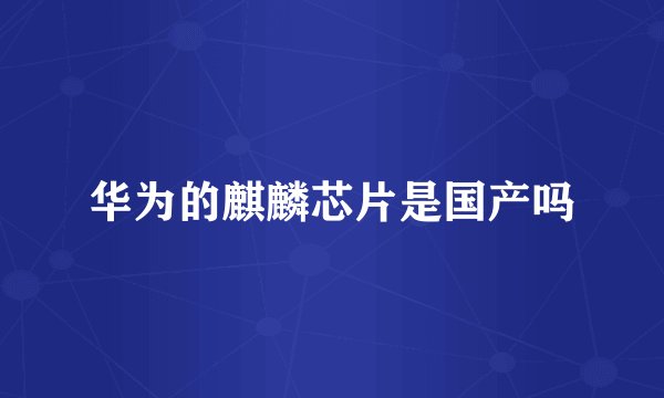华为的麒麟芯片是国产吗