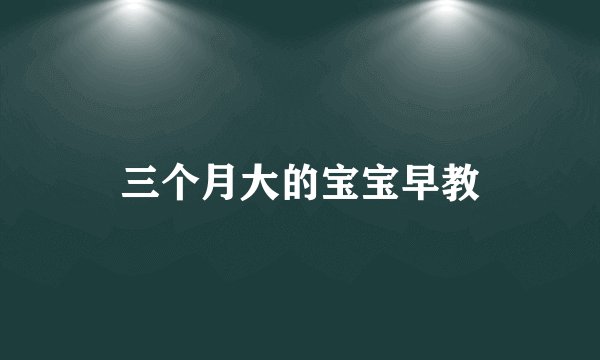 三个月大的宝宝早教