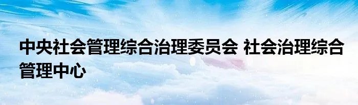 中央社会管理综合治理委员会 社会治理综合管理中心