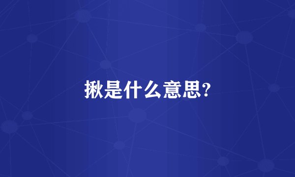 揪是什么意思?