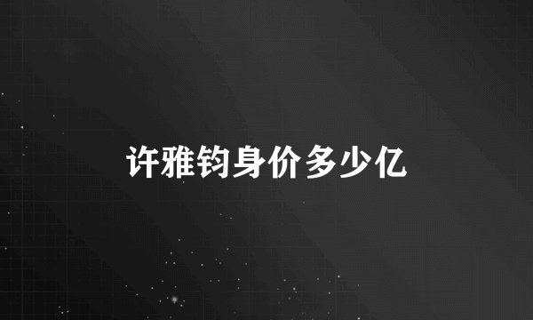 许雅钧身价多少亿