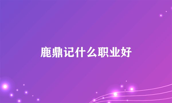 鹿鼎记什么职业好