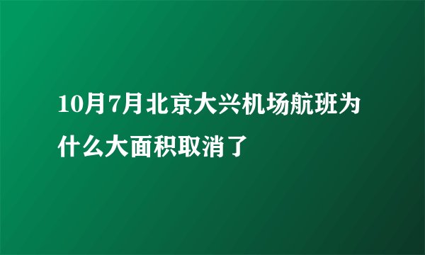 10月7月北京大兴机场航班为什么大面积取消了