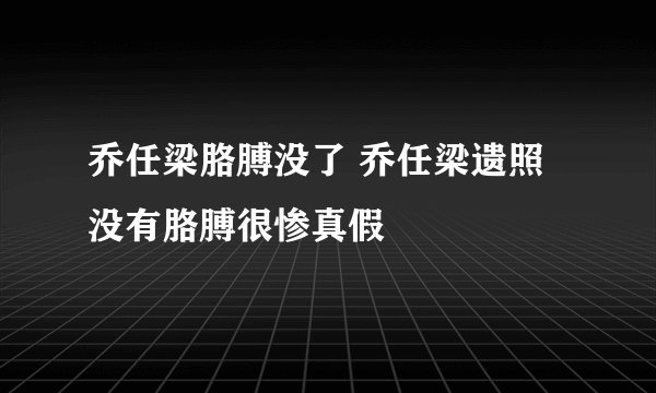 乔任梁胳膊没了 乔任梁遗照没有胳膊很惨真假