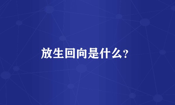 放生回向是什么？