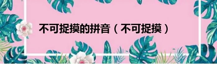 不可捉摸的拼音（不可捉摸）