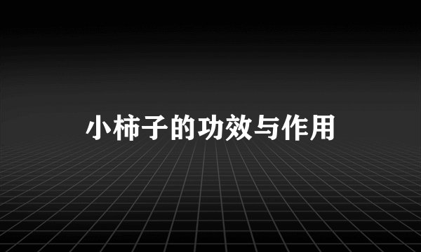 小柿子的功效与作用