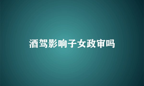 酒驾影响子女政审吗