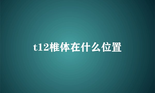 t12椎体在什么位置