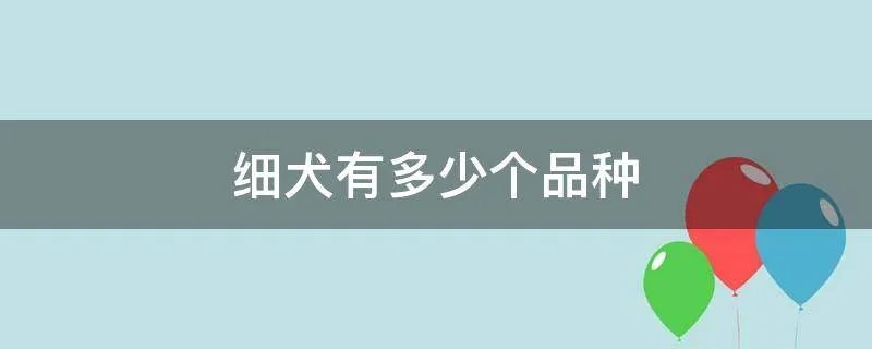 细犬有多少个品种