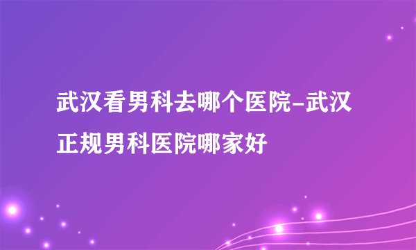 武汉看男科去哪个医院-武汉正规男科医院哪家好