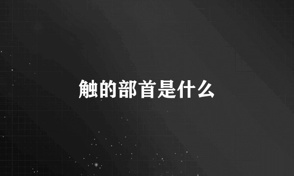 触的部首是什么
