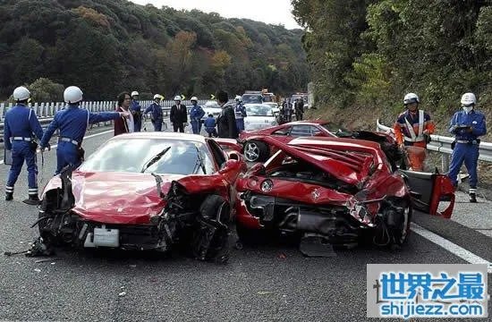 世界上最贵的车祸,损失高达数千万(14辆豪车相撞)