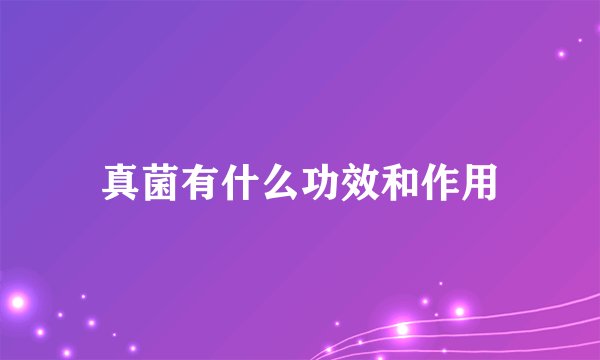 真菌有什么功效和作用