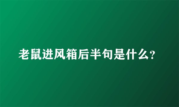 老鼠进风箱后半句是什么？