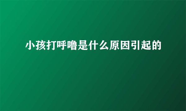 小孩打呼噜是什么原因引起的