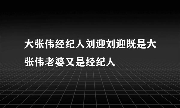大张伟经纪人刘迎刘迎既是大张伟老婆又是经纪人