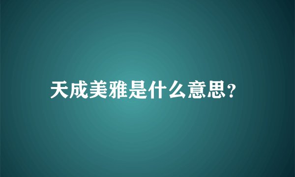 天成美雅是什么意思?
