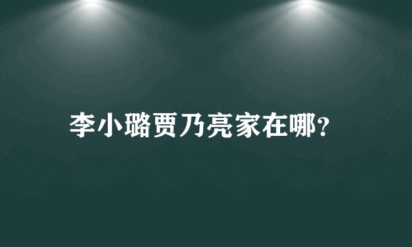 李小璐贾乃亮家在哪？