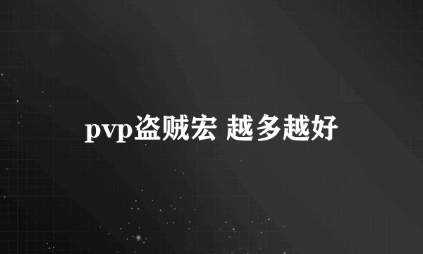 pvp盗贼宏 越多越好