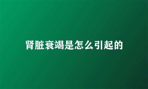 肾脏衰竭是怎么引起的