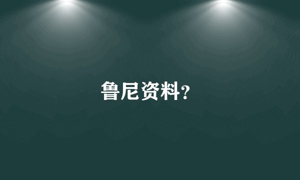 鲁尼资料？
