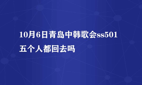 10月6日青岛中韩歌会ss501五个人都回去吗