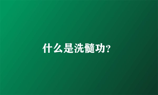 什么是洗髓功?