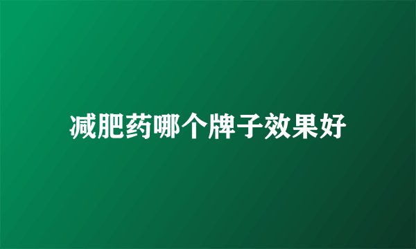 减肥药哪个牌子效果好