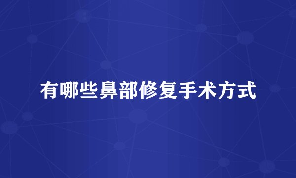有哪些鼻部修复手术方式