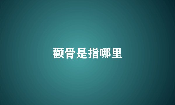 颧骨是指哪里