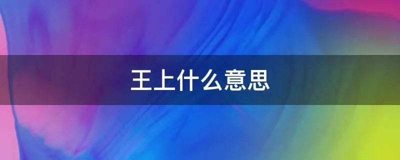 王上什么意思
