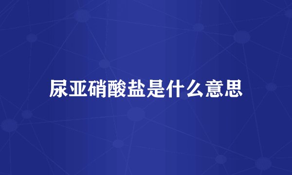 尿亚硝酸盐是什么意思