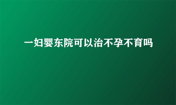 一妇婴东院可以治不孕不育吗