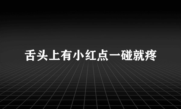 舌头上有小红点一碰就疼