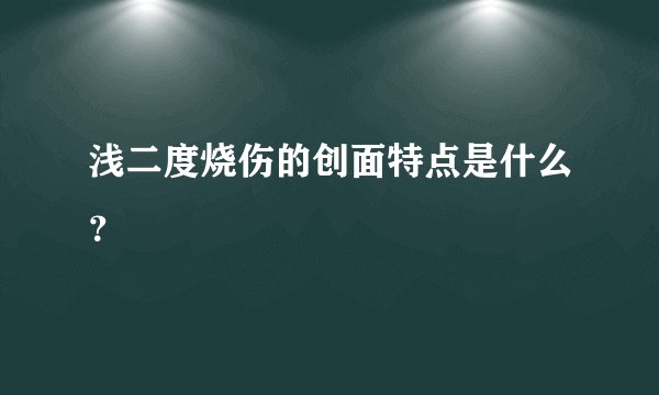 浅二度烧伤的创面特点是什么？