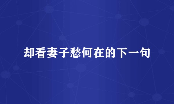 却看妻子愁何在的下一句