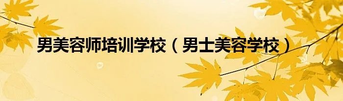 男美容师培训学校（男士美容学校）