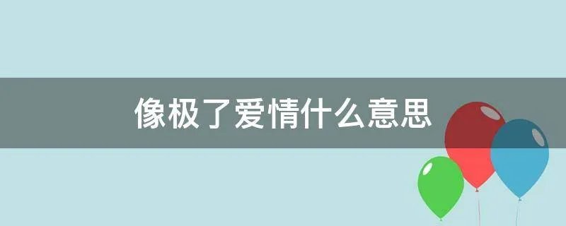 像极了爱情什么意思