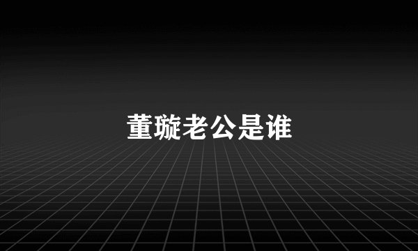 董璇老公是谁