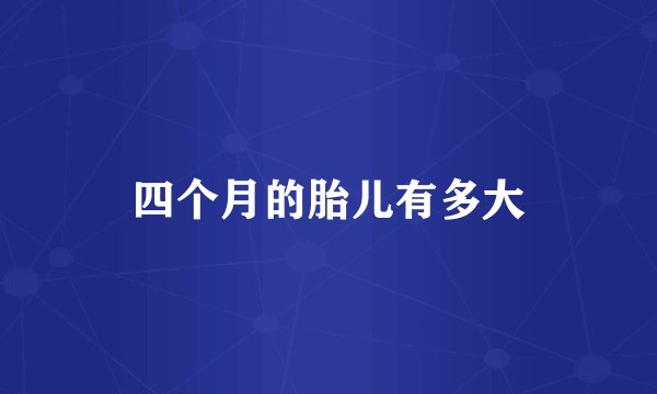 四个月的胎儿有多大