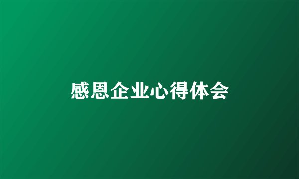 感恩企业心得体会