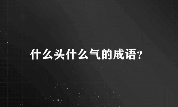 什么头什么气的成语？