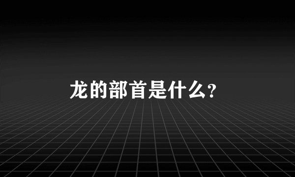 龙的部首是什么？