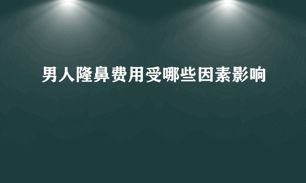 男人隆鼻费用受哪些因素影响